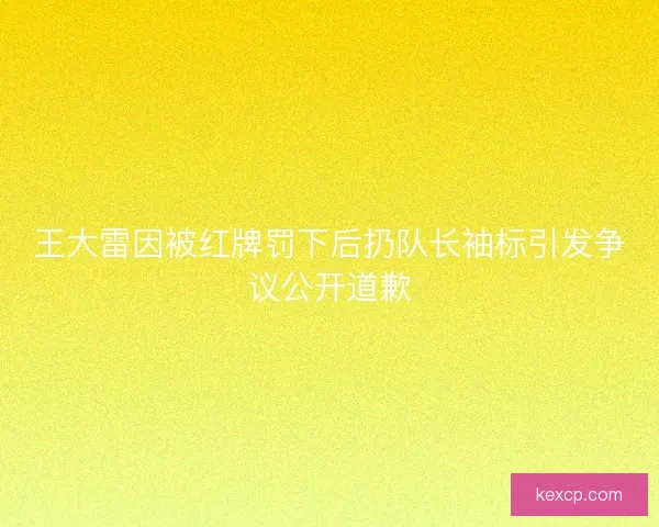 王大雷因被红牌罚下后扔队长袖标引发争议公开道歉