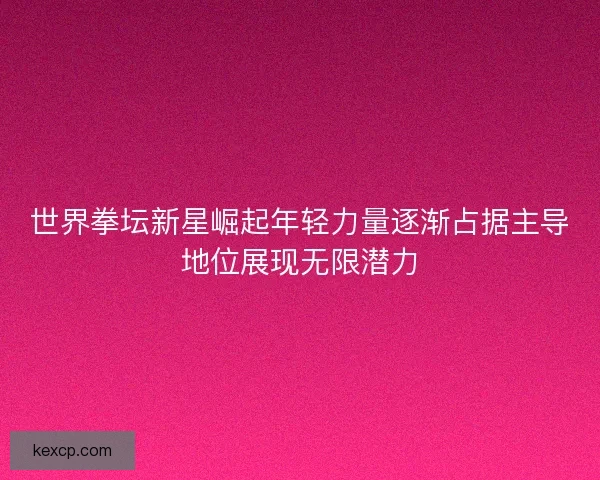 世界拳坛新星崛起年轻力量逐渐占据主导地位展现无限潜力